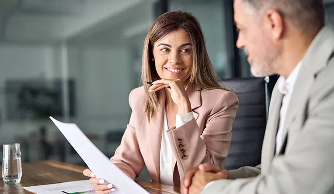 Financial planner meeting with a client in Picton